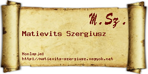 Matievits Szergiusz névjegykártya